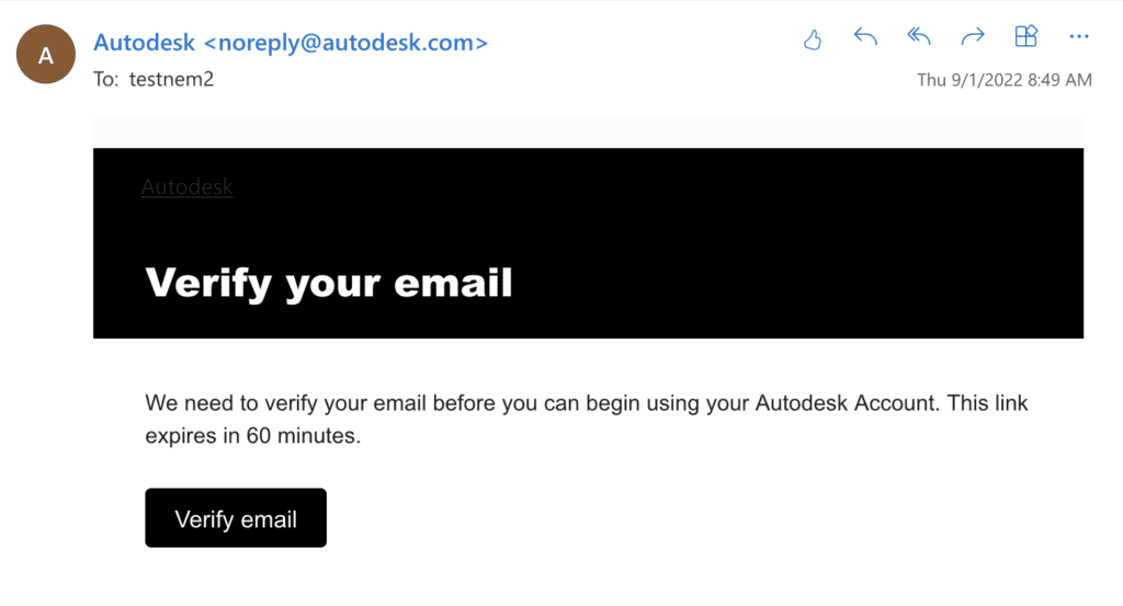 Autodesk verification email